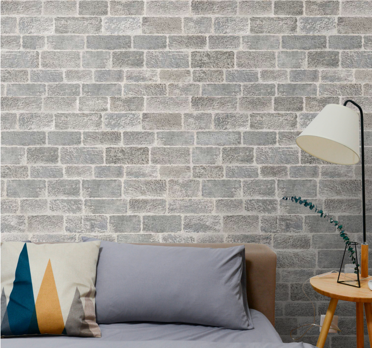 Brick mural wallpaper textured grey bricks - TenStickers