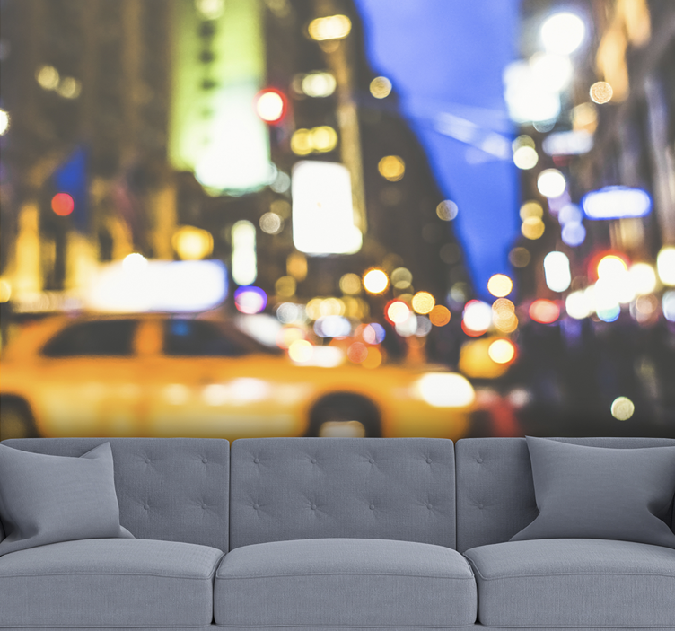 Busy Urban Night wall mural city - TenStickers