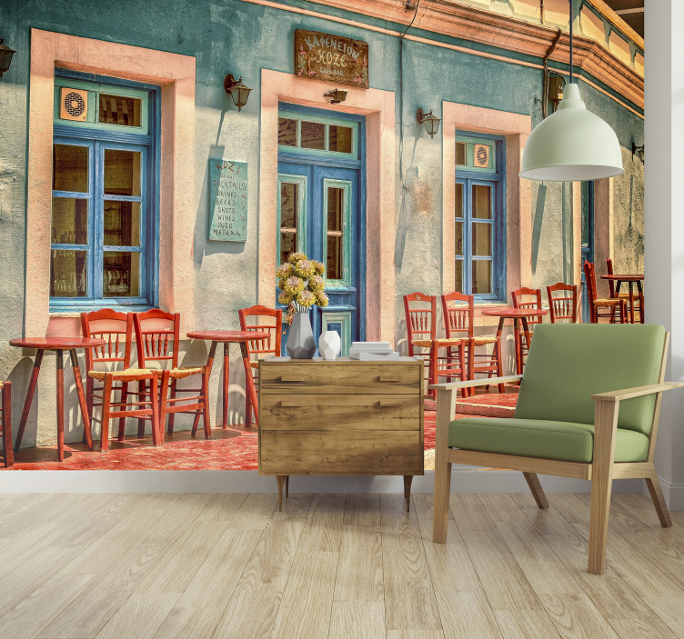 Cafe Outdoor vintage wall mural - TenStickers