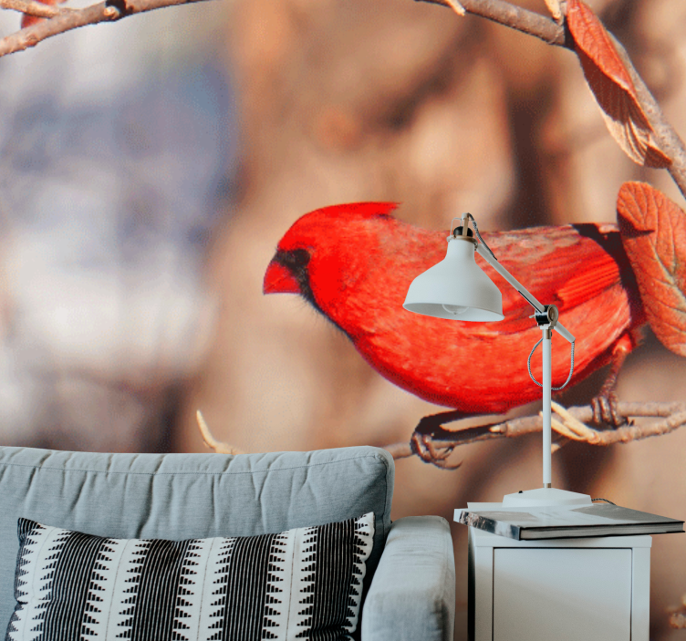Cardinal perched wall mural animals - TenStickers