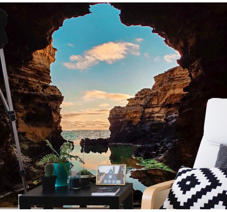 Cave Seascape View landscape wall mural - TenStickers