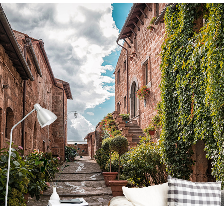 Charming Italian Street wall mural city - TenStickers