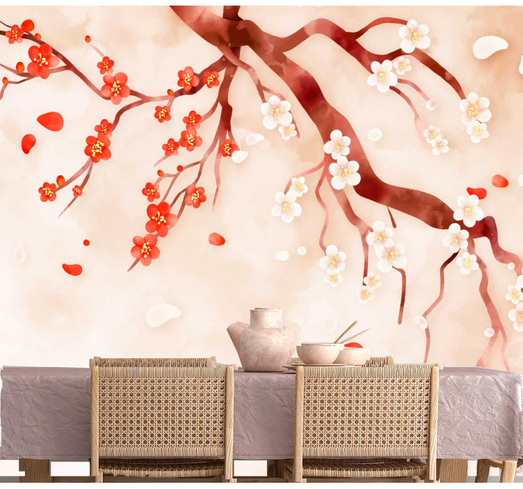 Cherry Blossom Bough flowers wall mural - TenStickers