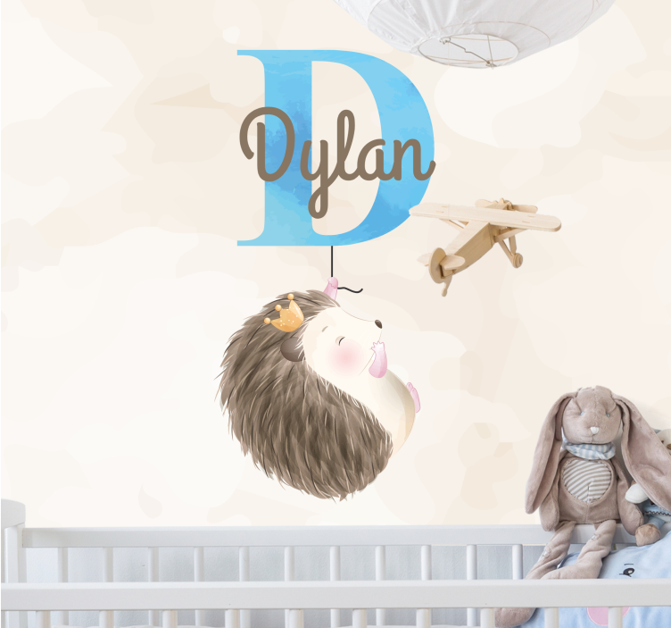 Childrens bedroom wall mural cute hedgehog design - TenStickers