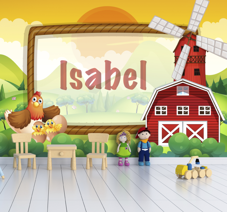 Childrens bedroom wall mural farmyard friends - TenStickers