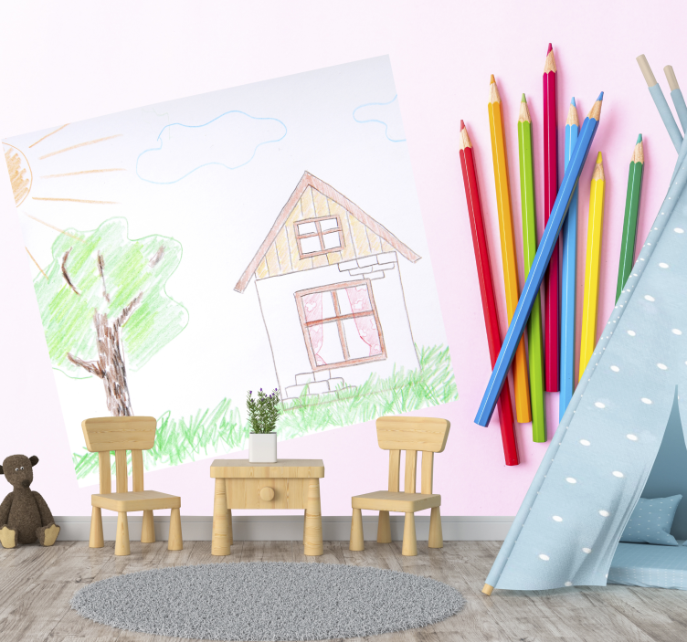 Child's Drawing Theme childrens bedroom wall mural - TenStickers