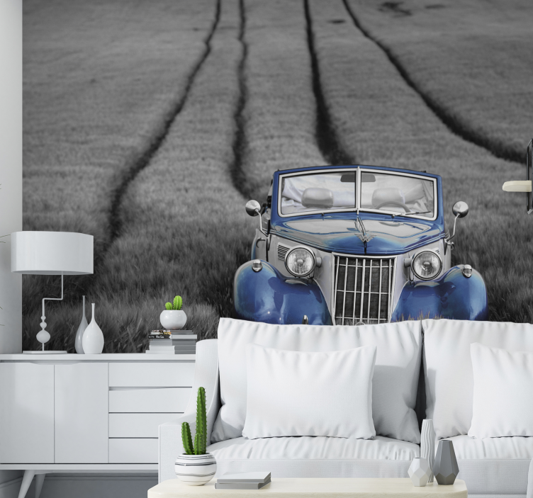 Classic Blue Car automotive wall murals - TenStickers