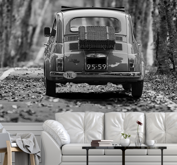 Classic Car Journey automotive wall murals - TenStickers