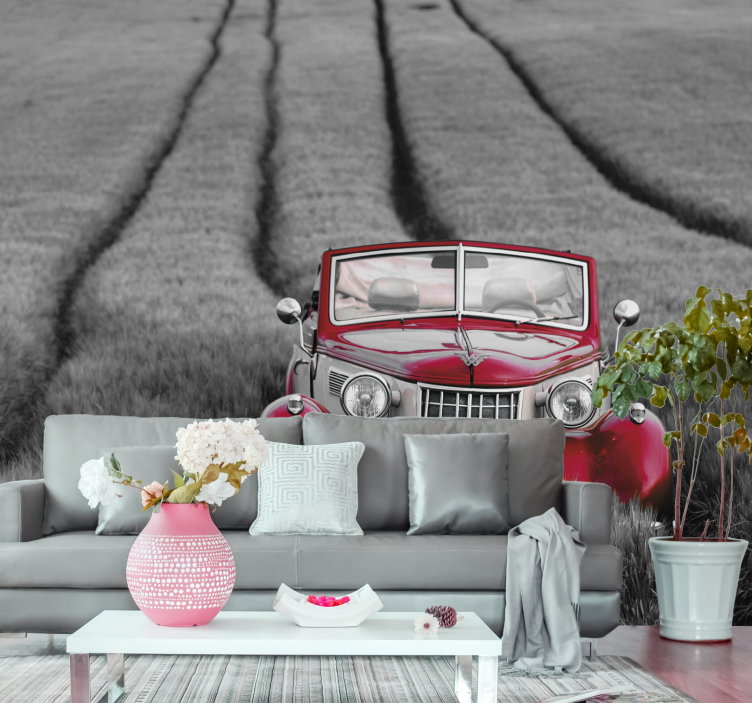 Classic Red Car automotive wall murals - TenStickers