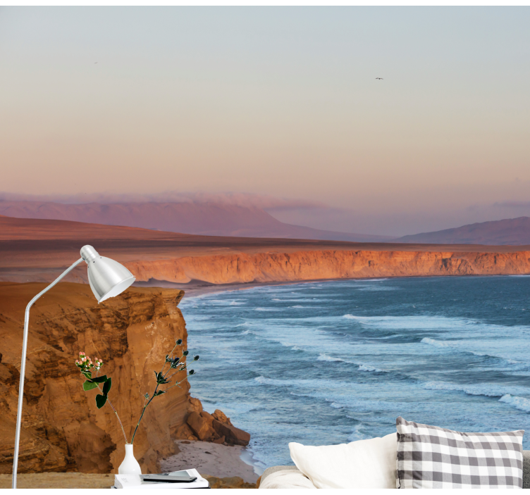 Cliffs and Waves landscape wall mural - TenStickers