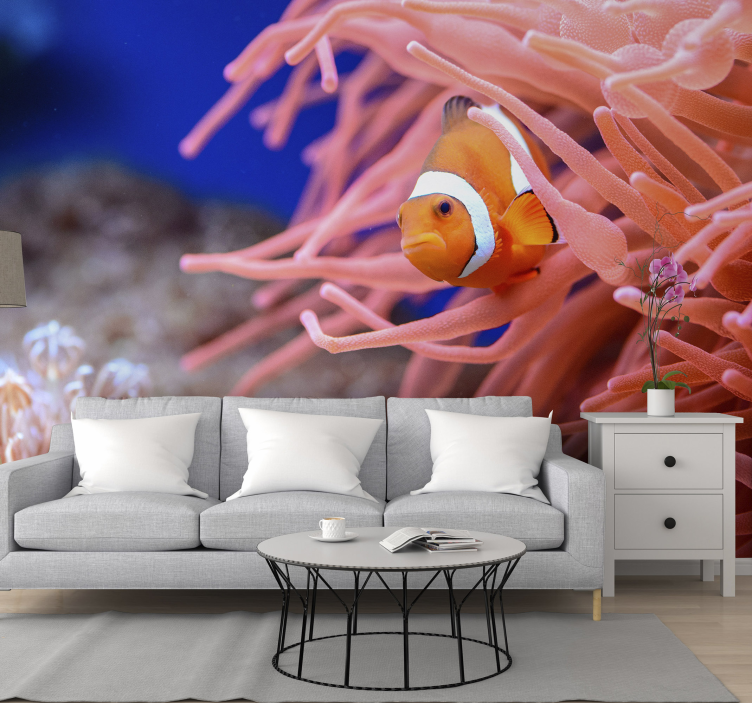 Wall mural animals clownfish among anemones - TenStickers