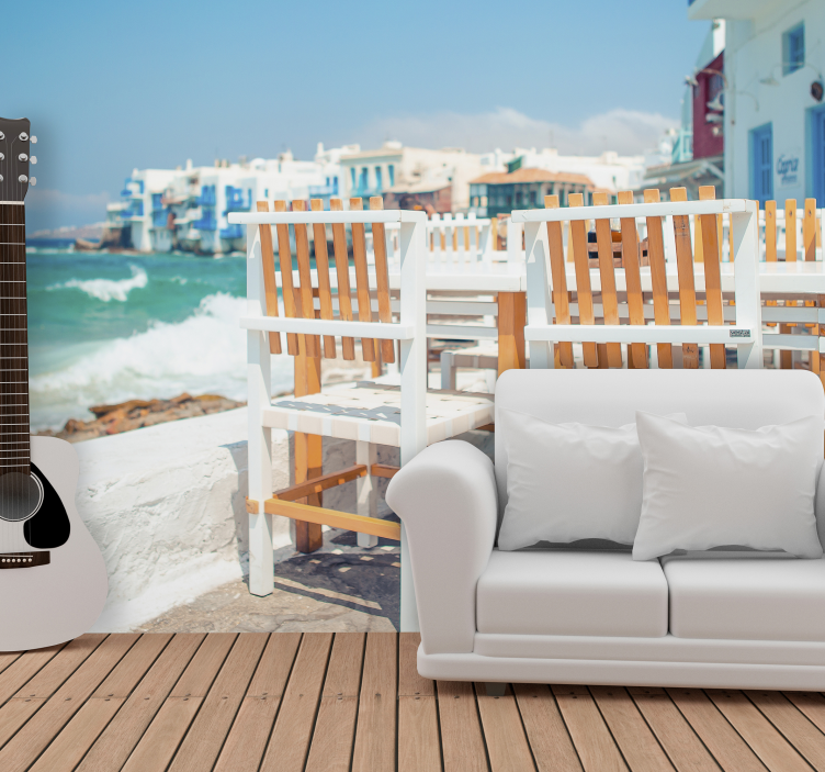 Coastal Town View wall mural city - TenStickers