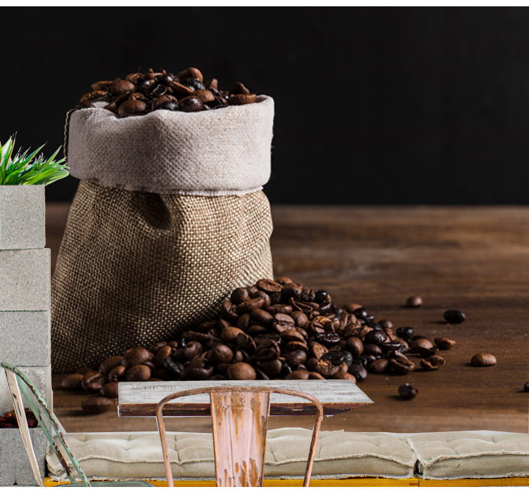 Coffee Bean Bag wall mural music - TenStickers