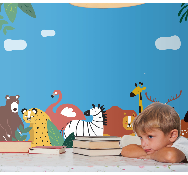 Colorful Animal Parade wall mural animals - TenStickers