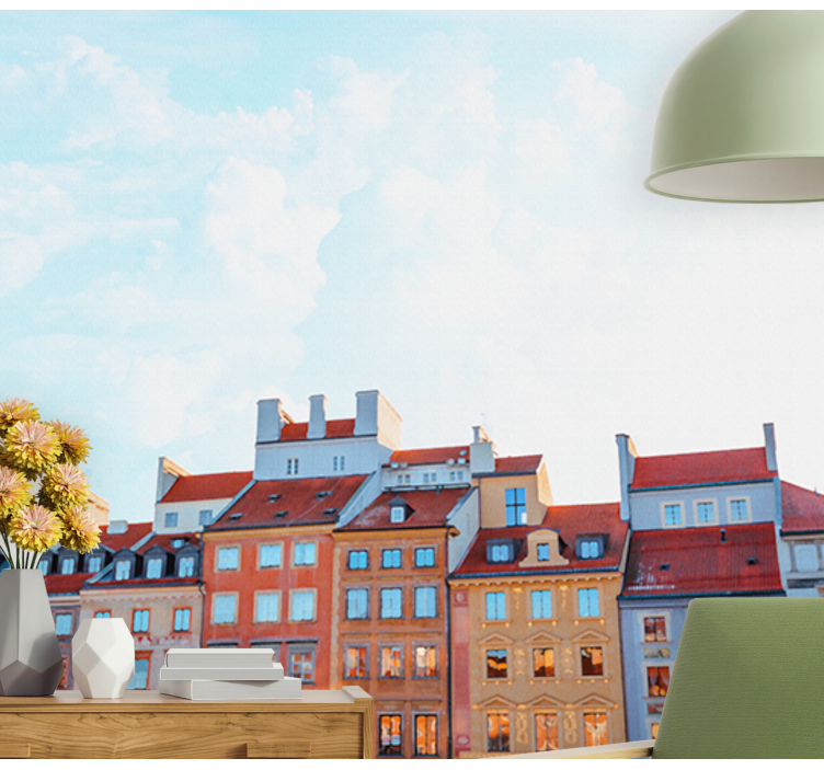 Colorful Cityscape wall mural city - TenStickers