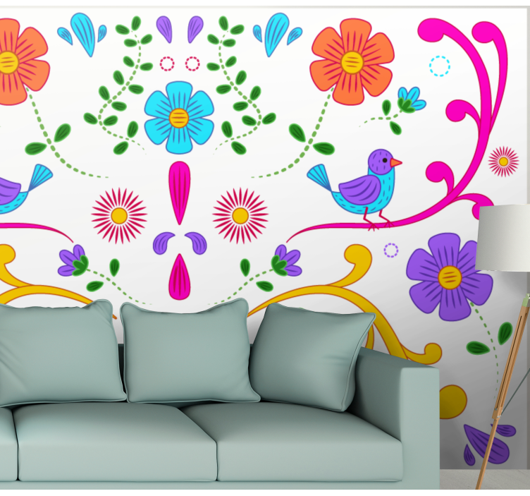 Colorful Floral Design other flowers wall mural - TenStickers