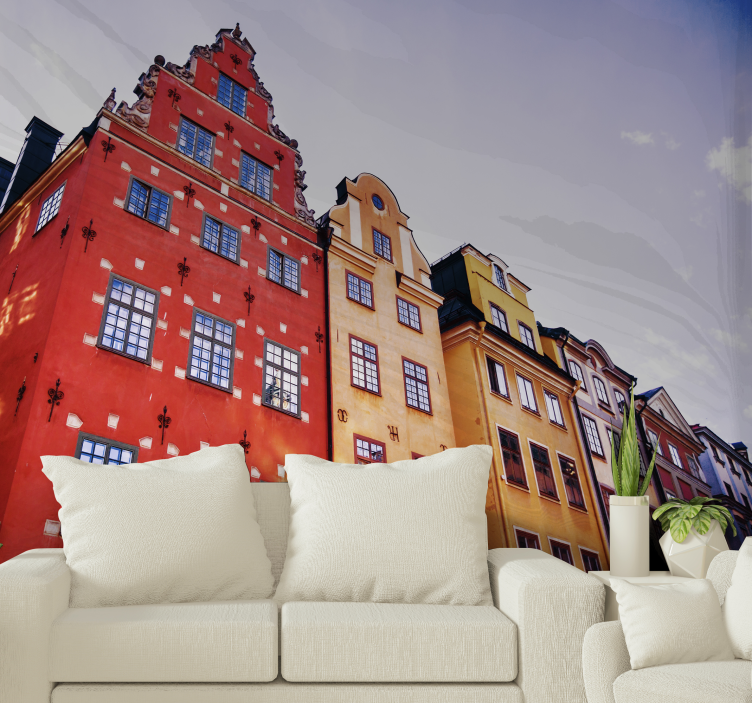 Colorful Historic Buildings wall mural city - TenStickers