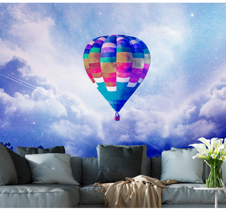 Colorful Hot Air Balloon sky mural wallpaper - TenStickers