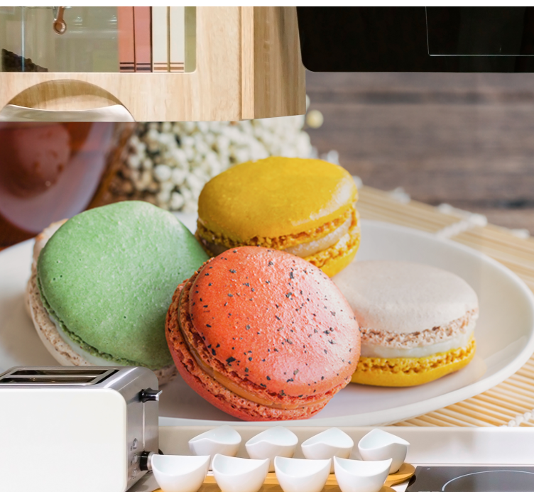 Colorful Macarons Delight wall mural text - TenStickers