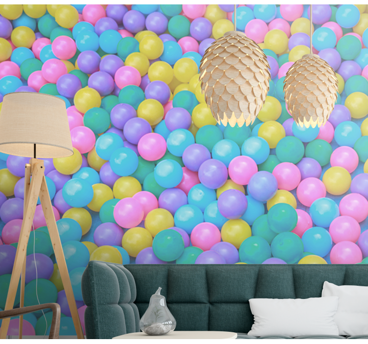 Colorful Playful Balls wall mural animals - TenStickers
