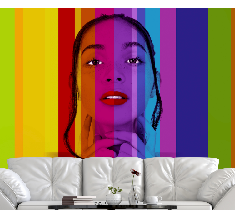 Colorful portrait wall mural painting - TenStickers