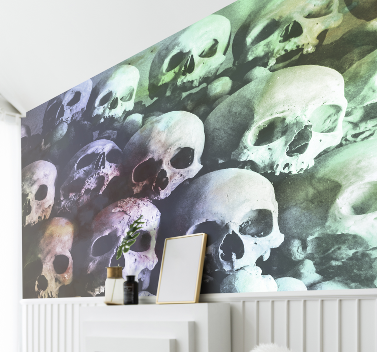 Colorful skull wall mural - TenStickers