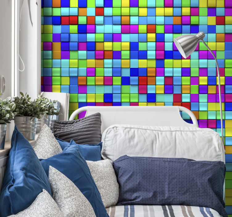 Colourful cubes Abstract Wall Murals - TenStickers