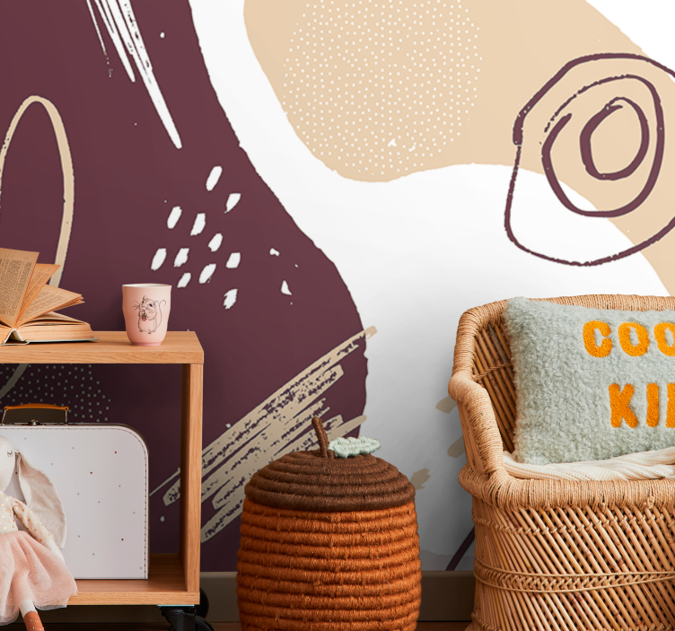 Nonrepresentational Geometric Forms abstract mural wallpaper - TenStickers