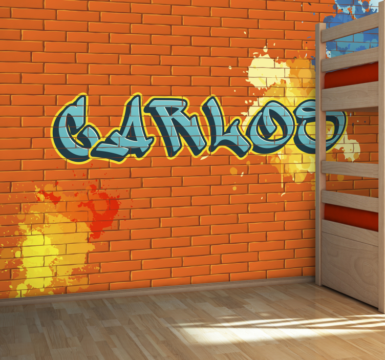 Orange Brick urban art wall mural - TenStickers