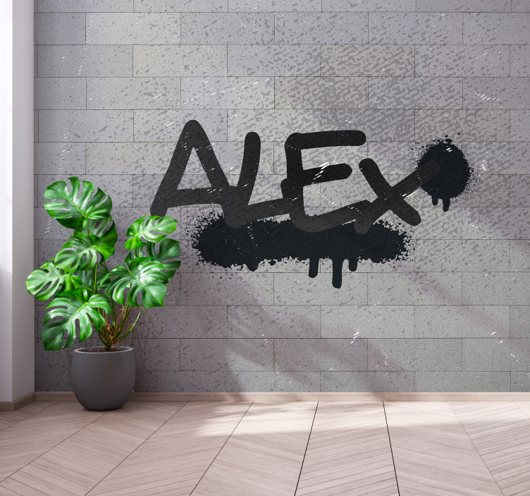 Custom Name Tag urban art wall mural - TenStickers