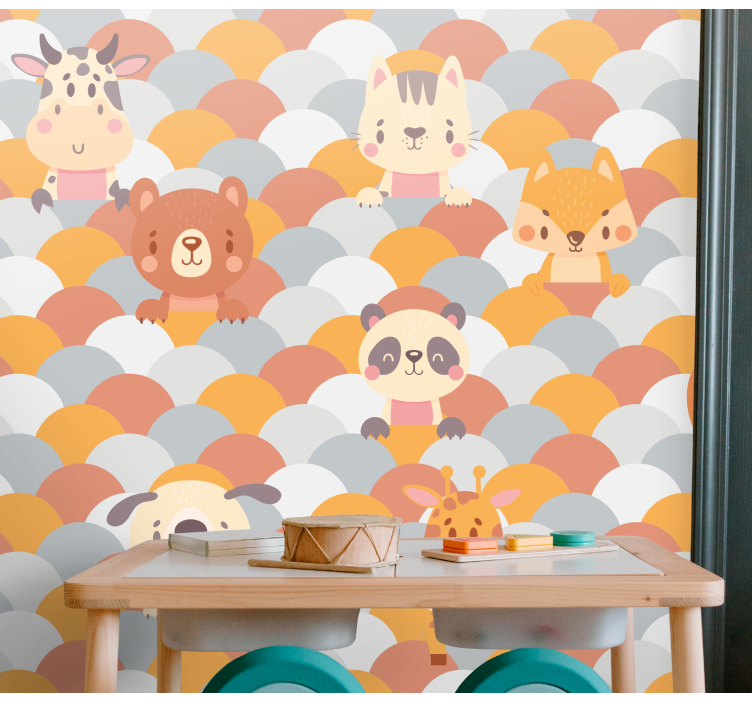 Cute Animal Faces wall mural animals - TenStickers
