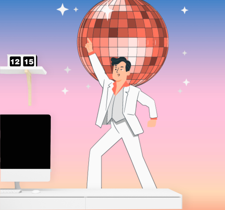 Dancing Man Disco wall mural music - TenStickers