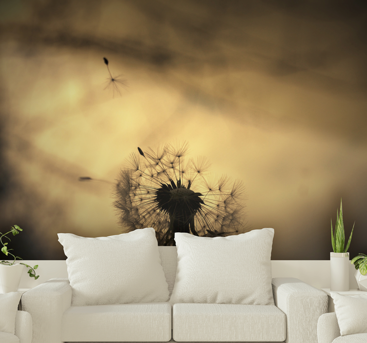 Dandelion wall mural dandelion silhouette - TenStickers