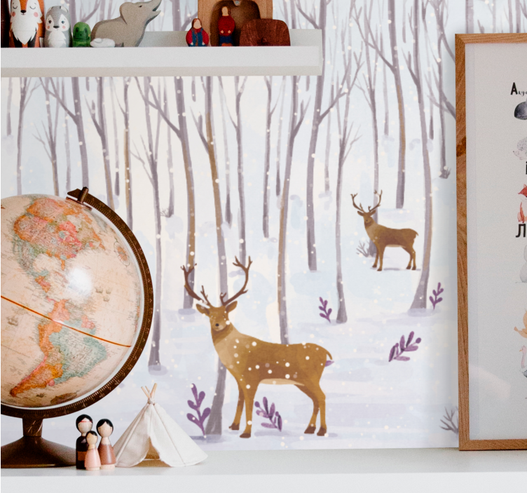 Deer in Forest wall mural animals - TenStickers