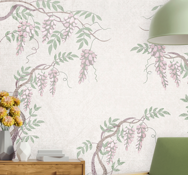 Delicate Floral Vines flowers wall mural - TenStickers