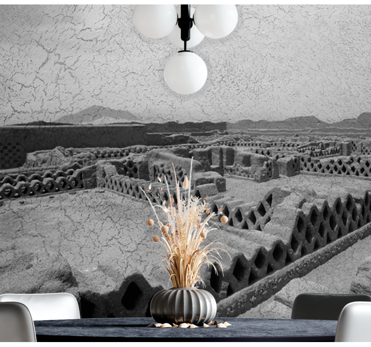 Desert wall mural desert terrain silhouette - TenStickers