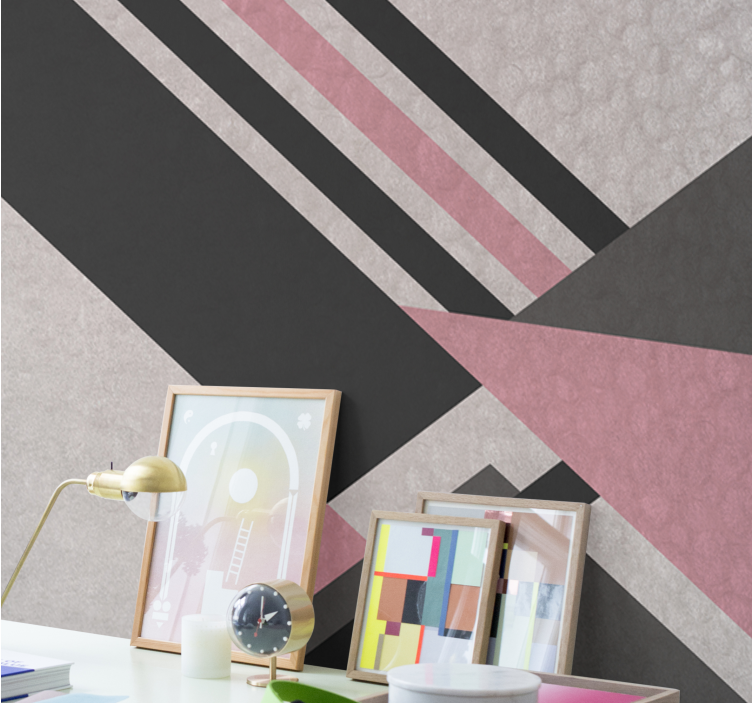 Diagonal colour blocks abstract mural wallpaper - TenStickers