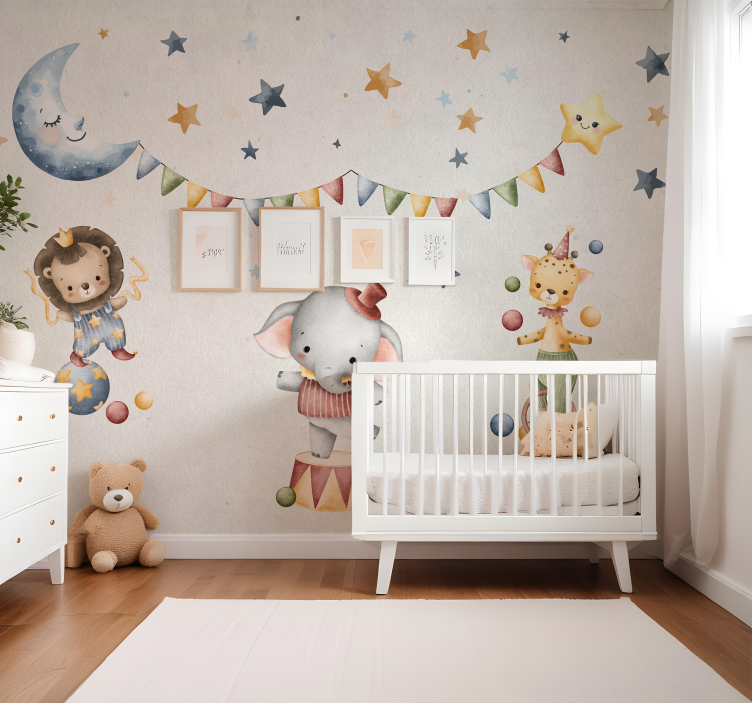 Dreamy circus wall mural nursery - TenStickers