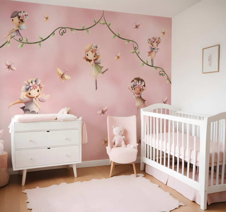 Dreamy fairies wall mural nursery - TenStickers