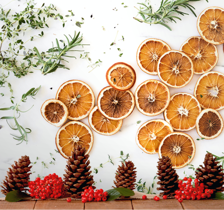 Dried Citrus Elegance flowers wall mural - TenStickers