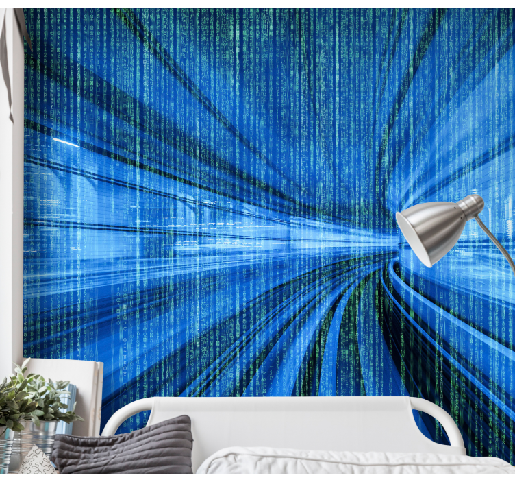 Dynamic Digital Flow abstract mural wallpaper - TenStickers