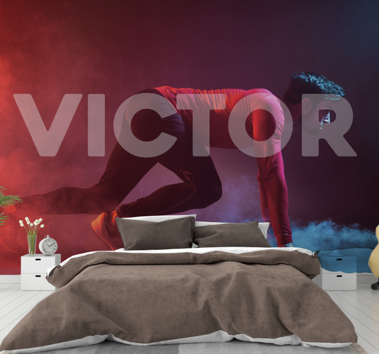 Dynamic Runner Silhouette wall mural people - TenStickers