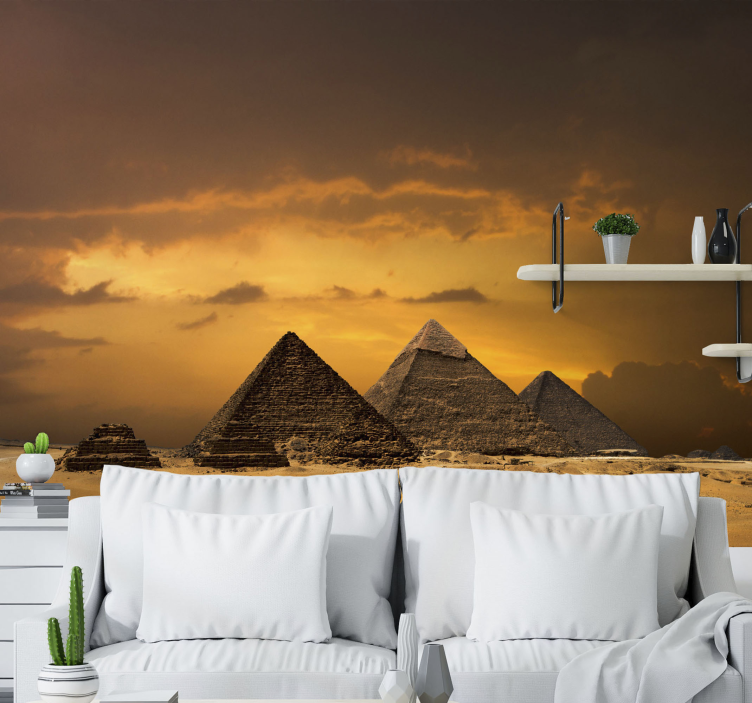 Egyptian Pyramids Sunset wall mural city - TenStickers