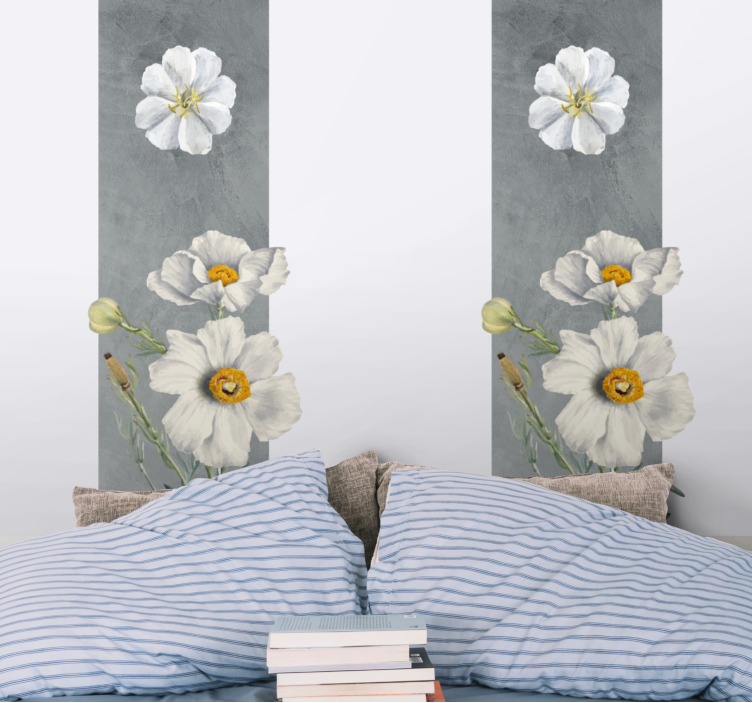 Elegant daisy design flowers wall mural - TenStickers