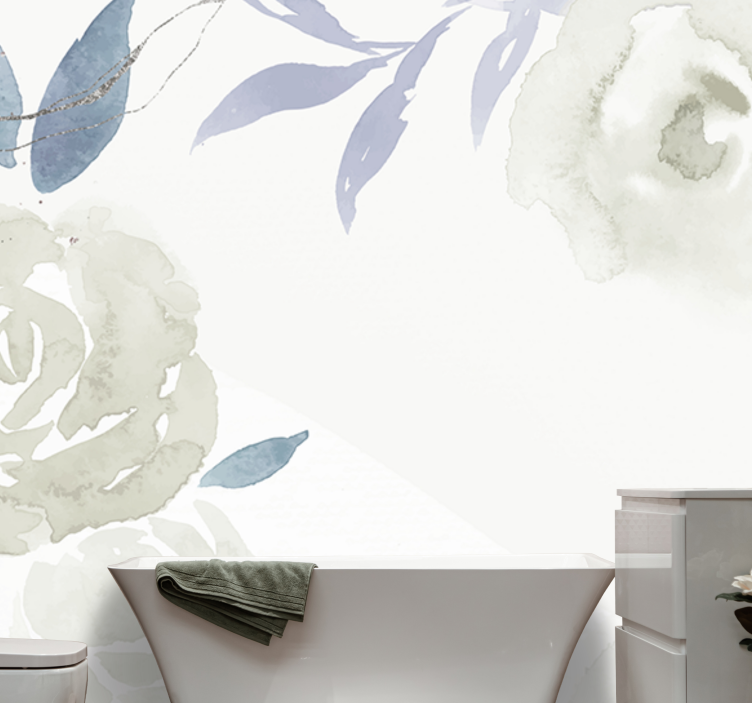 Elegant abstract design flowers wall mural - TenStickers