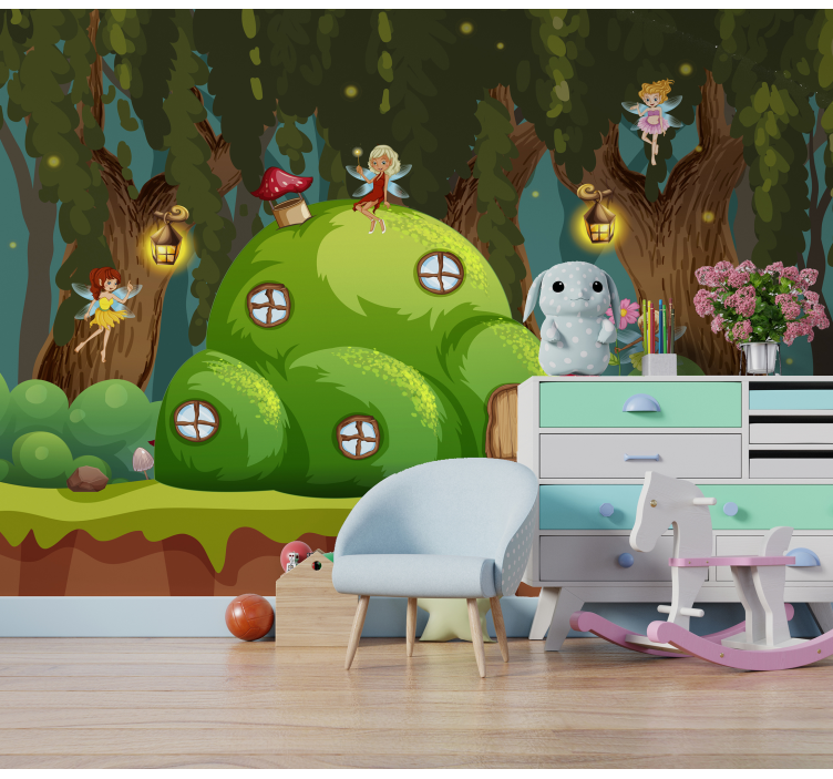 Fairy Enchanted Forest wall mural fantasy - TenStickers