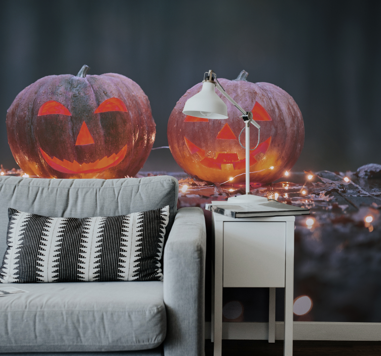 Engraved Pumpkin Radiance wall mural halloween - TenStickers