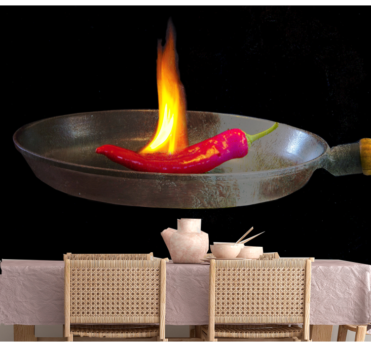 Fiery Chili Pepper kitchen wall mural - TenStickers