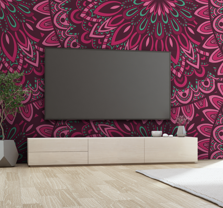 Floral Mandala zen mural wallpaper - TenStickers