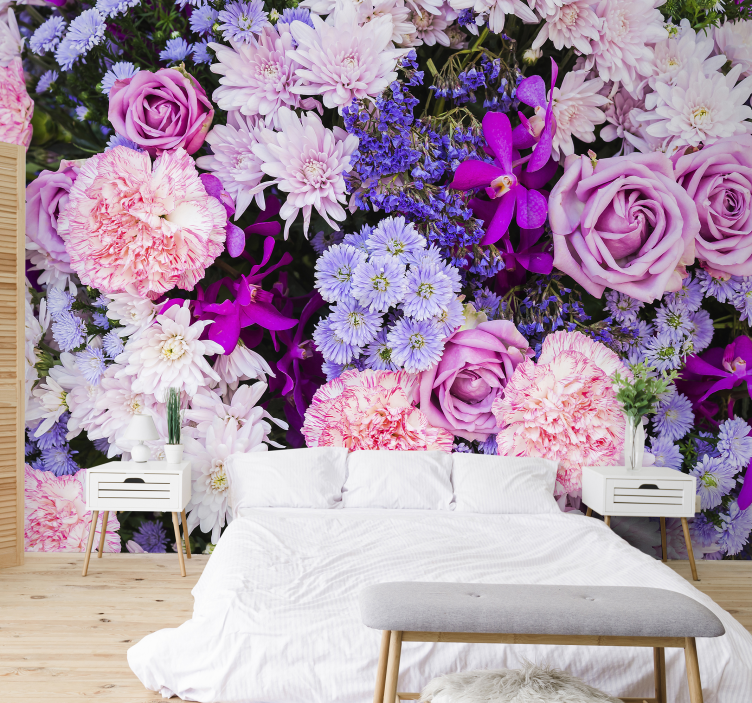 Beautiful Floral photo  wall mural - TenStickers